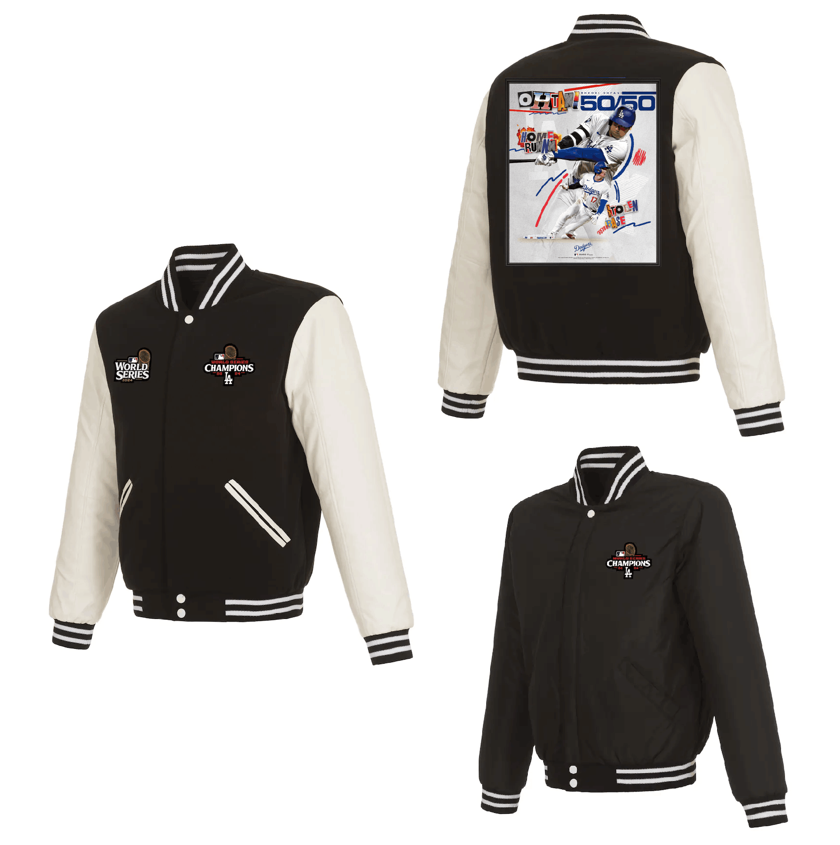 Men Los Angeles Dodgers #5 Freeman 2024 MLB World Series Champions black Jacket style 5->mlb jacket->Sports Accessory
